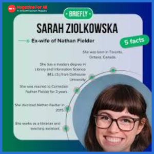 Sarah Ziolkowska, wife of Nathan Fielder, featured in an article titled "Everything You Need to Know About Sarah Ziolkowska.